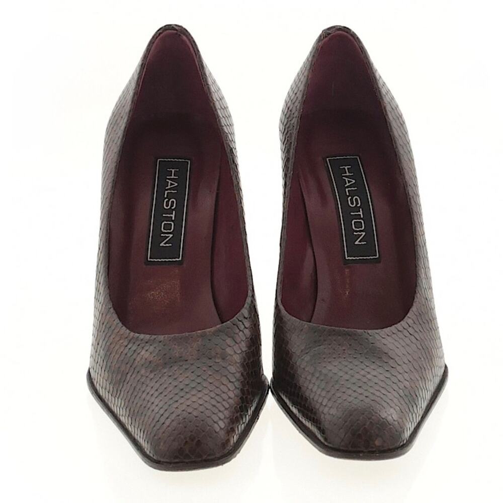 Halston Brown Reptile Pump Heels - 7M